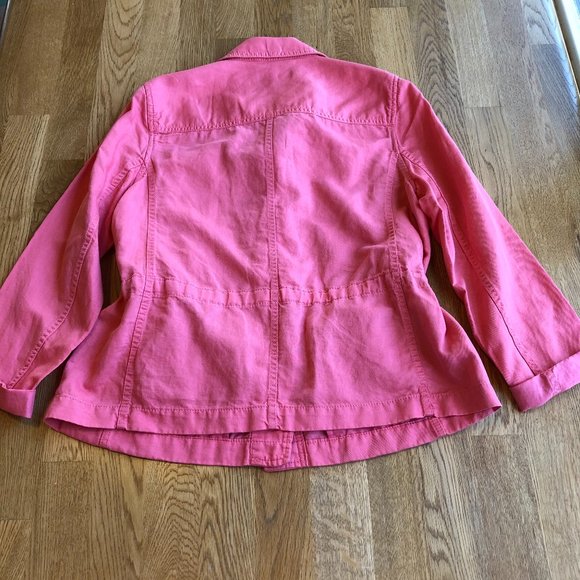 Talbots Petites Safari Jacket Coral Medium NWT - Picture 3 of 13